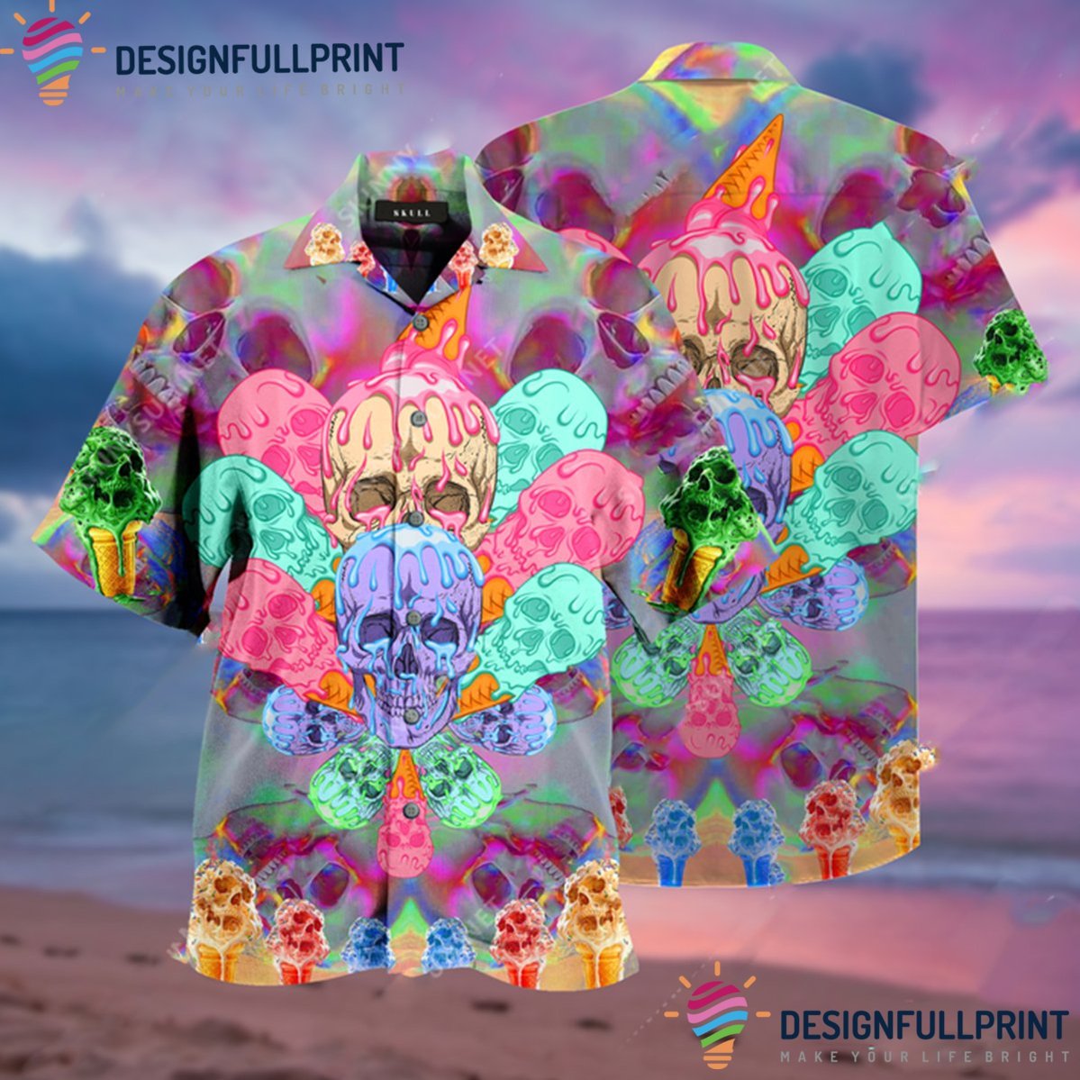 Skull Gift Cooling Unisex Tropical Shirt Hawaii For Men Ln Ha15686