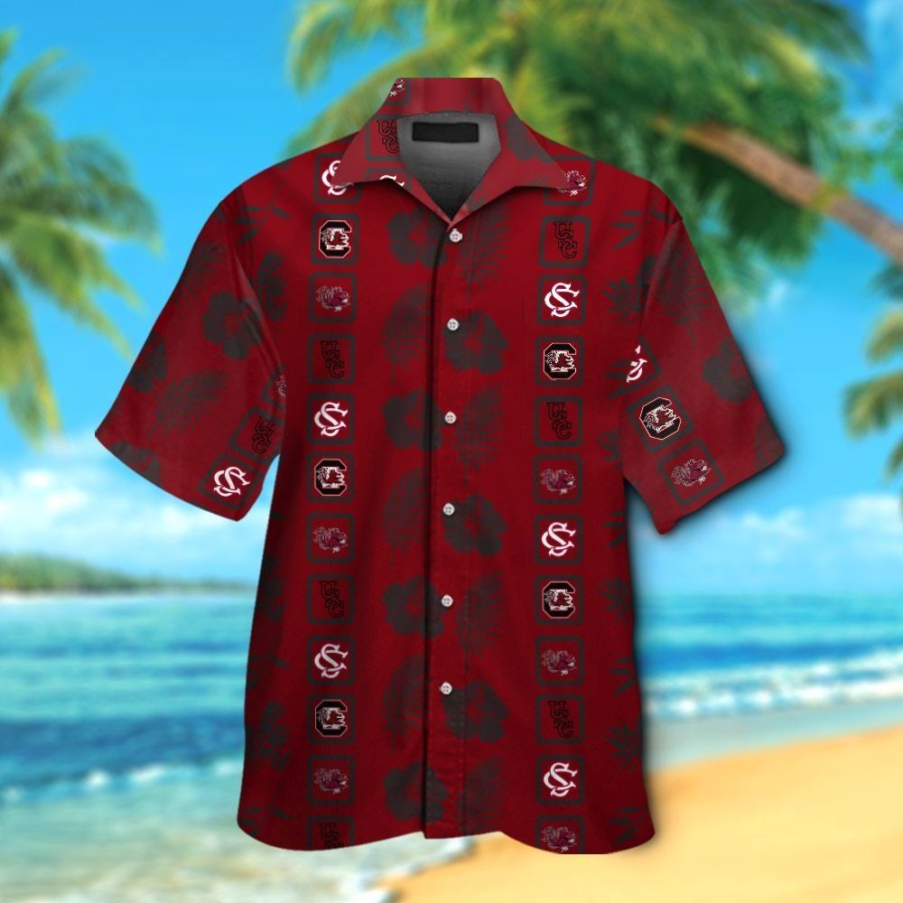 South Carolina Gamecocks Short Sleeve Button Up Tropical Hawaiian Shirt