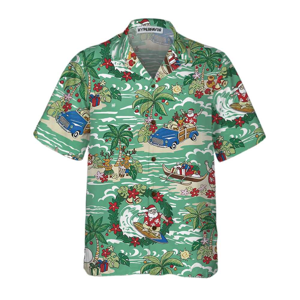 Santa In Hawaiian Funny Claus Best Gift For Christmas Ha890