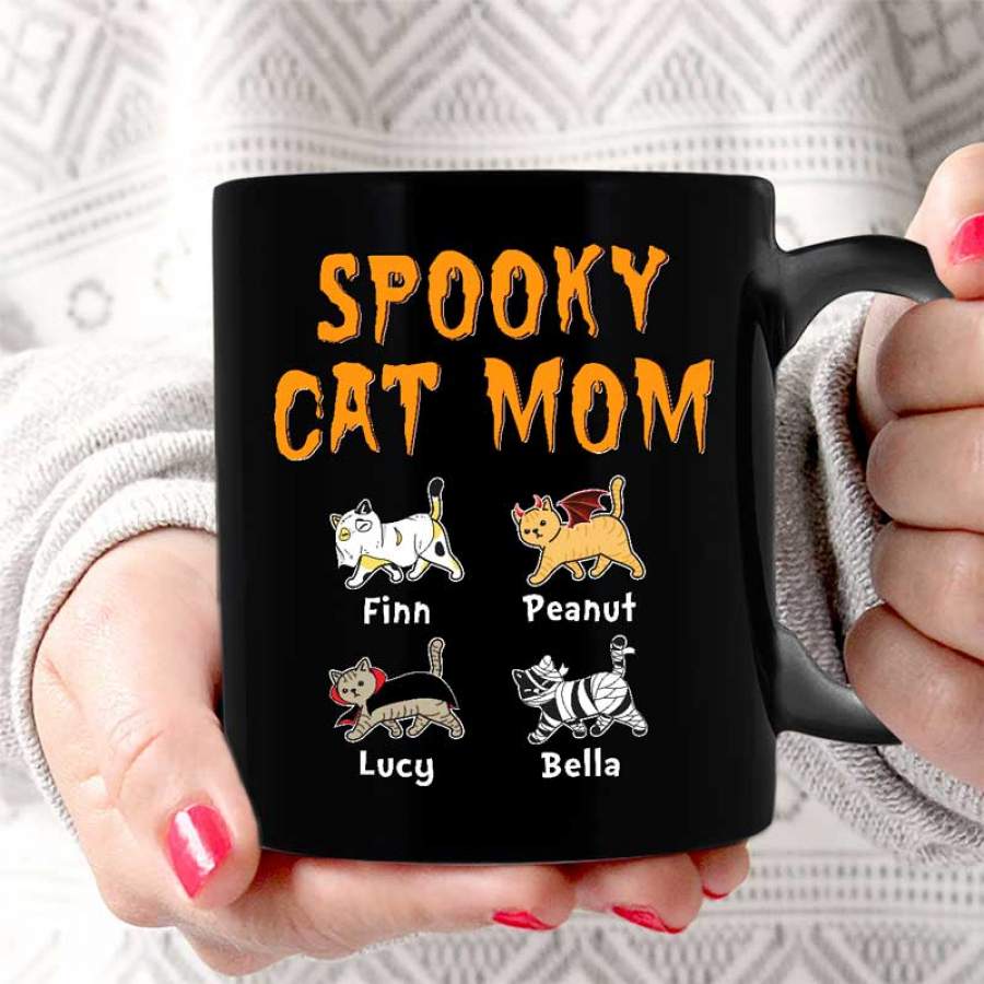 Spooky Cat Mom Halloween Personalized Mug