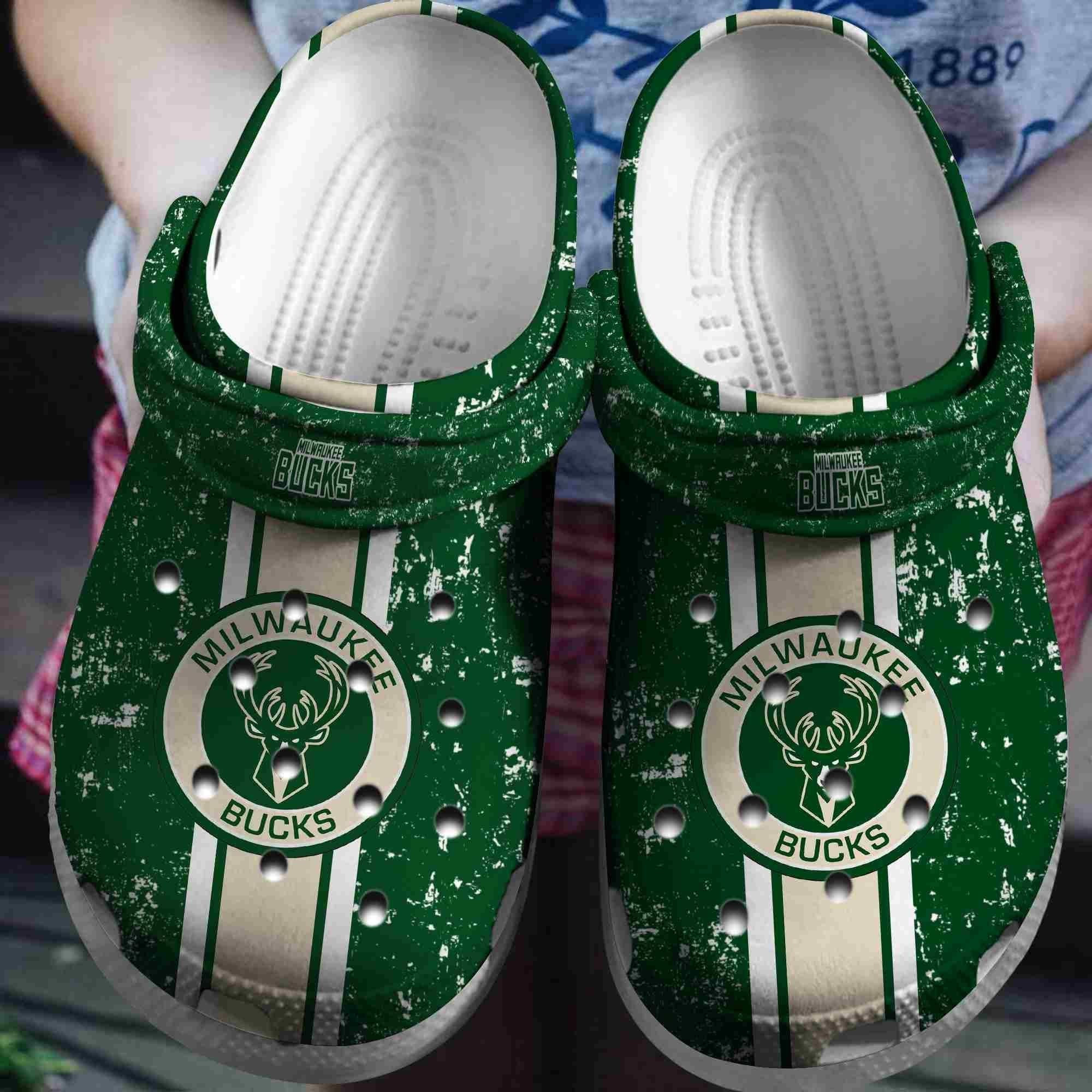 Milwaukee Bucks Basketball Club Clogs Crocband Shoes Comfortable For Men Women