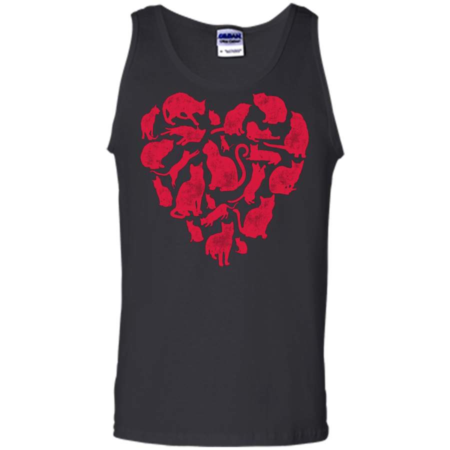 Valentines Day Cat Heart Funny Kitty Kitten  Tank Top