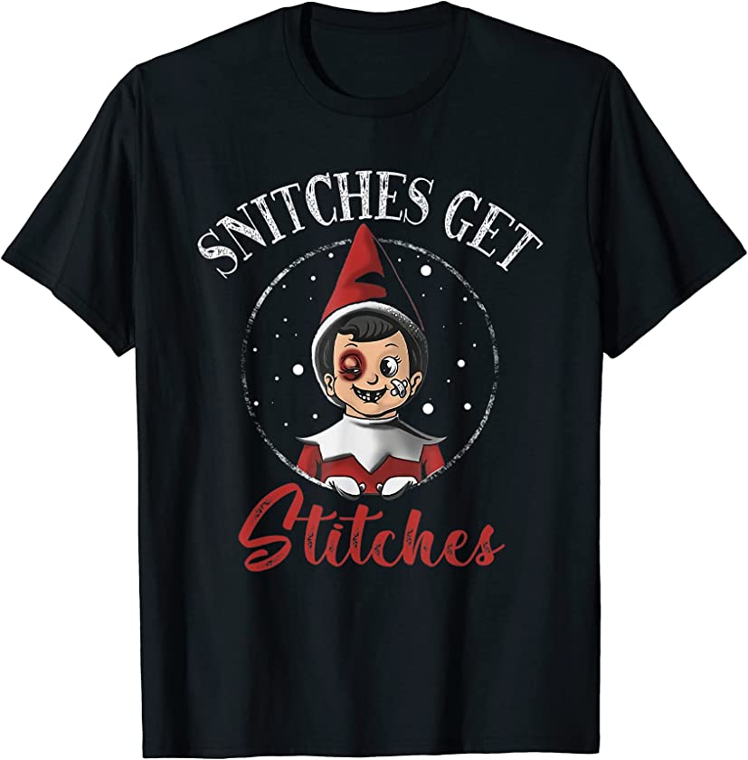 Snitches Get Stitches Family Ugly Christmas Matching Sweater T-Shirt