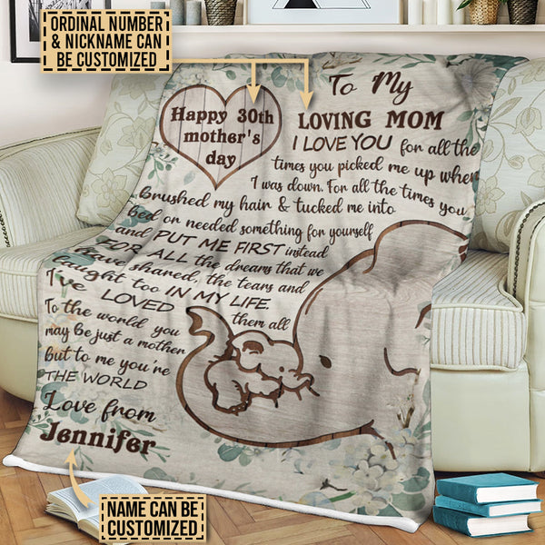 Personalized Elephant Heart Love For All Customized Fleece Blanket