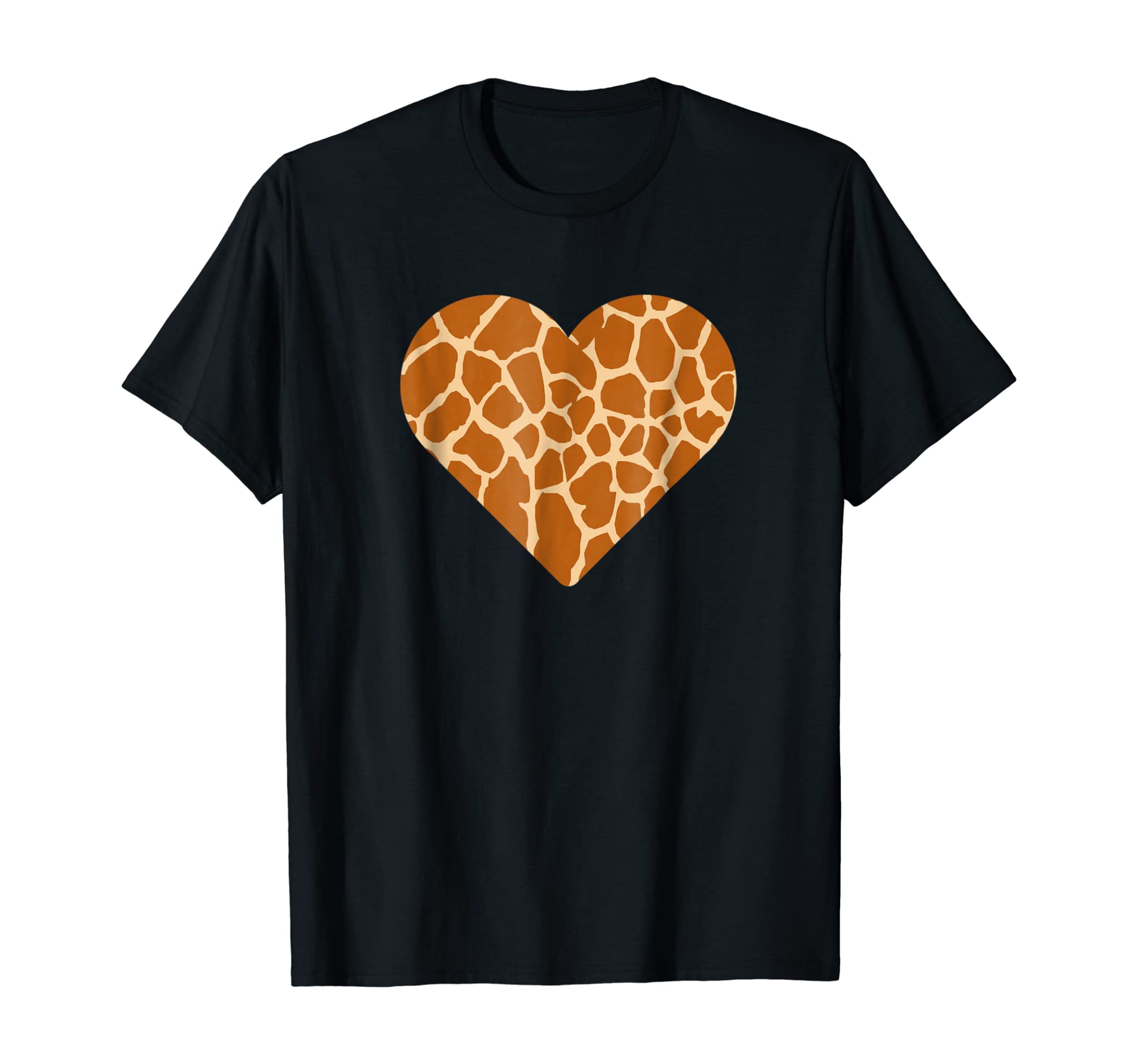 Giraffe Print Heart T-shirt Cute Giraffe Lover Love Tee Gift