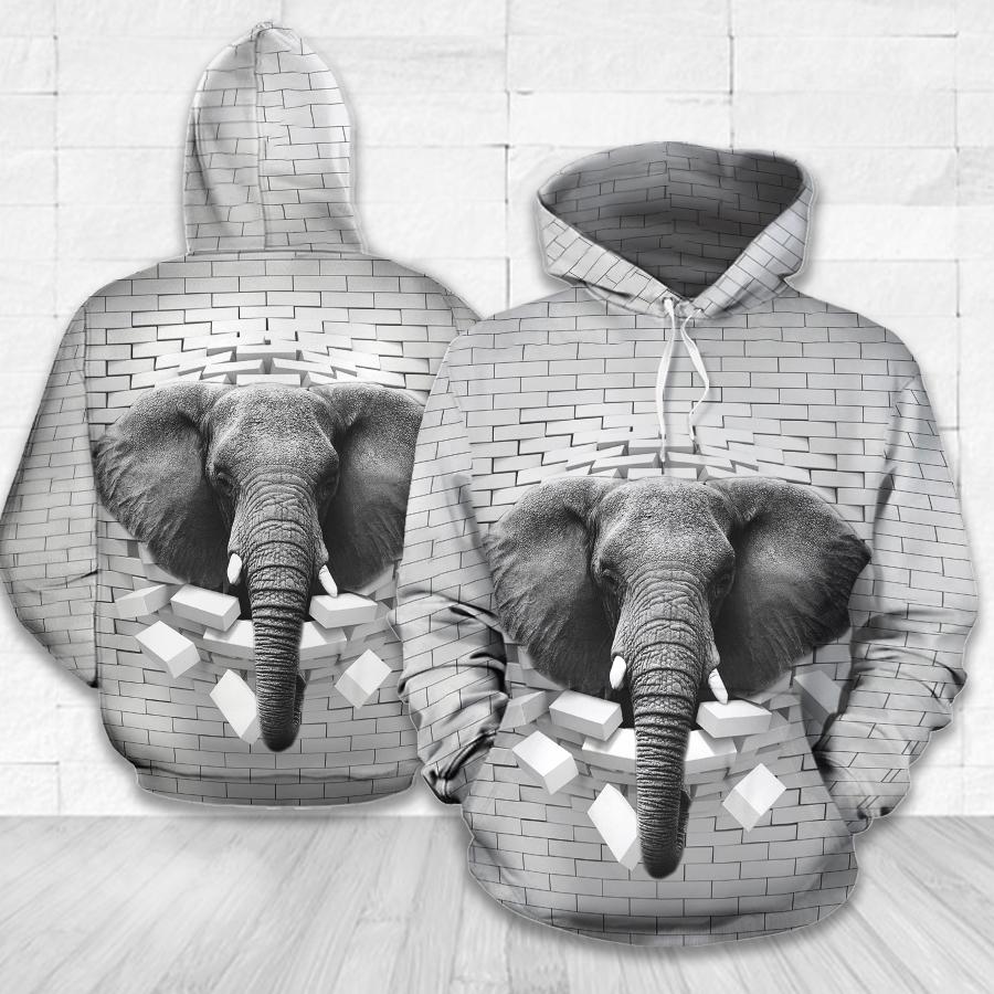 Here Comes The Elephant Hoodie + Tshirt 3D Unisex Shirts, Sweatshirt, Hoodie Size S – 5Xl