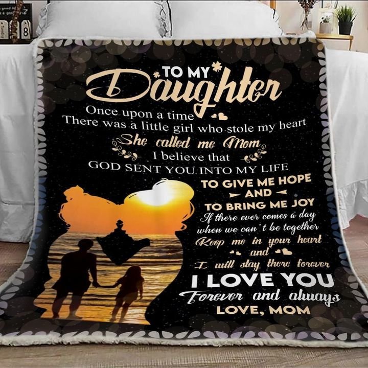 Best To My Daughter I Love You Forever And Always Design Fleece Blanket, Gift For Daughter From Mom Birthday Gift Home Decor Bedding Couch Sofa Soft