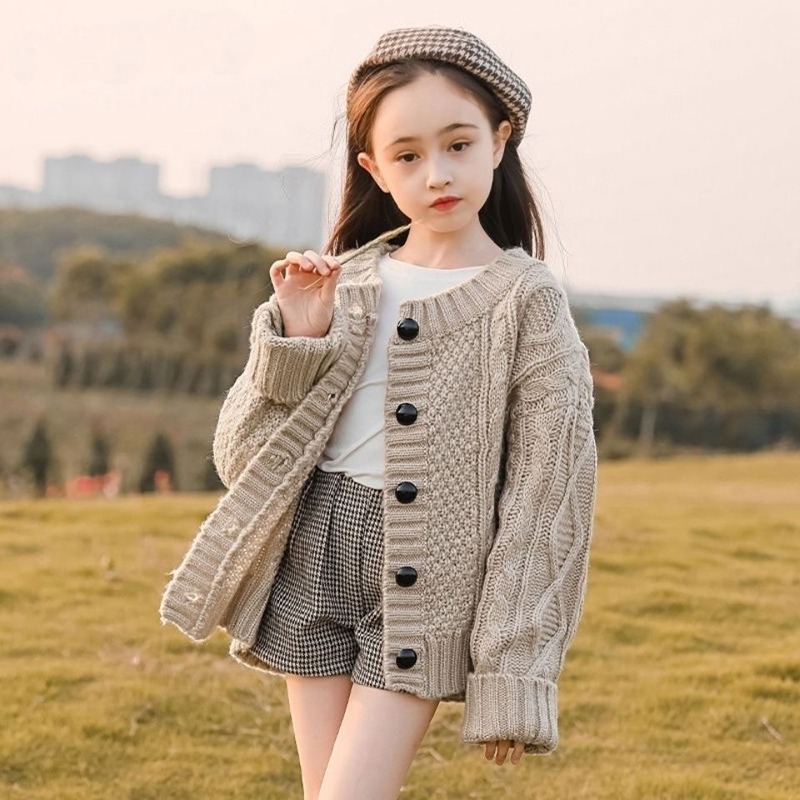 Baby Sweater Fashion O Neck Collar Knitted Cardigan Jacket Baby Sweater Coat Girls Cardigan Girls Autumn Winter Sweaters alx