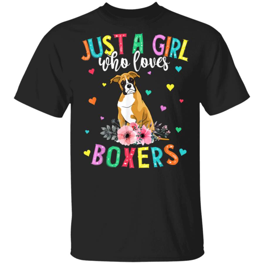 Vintage Hippie Just A Girl Who Loves Boxers Tshirt