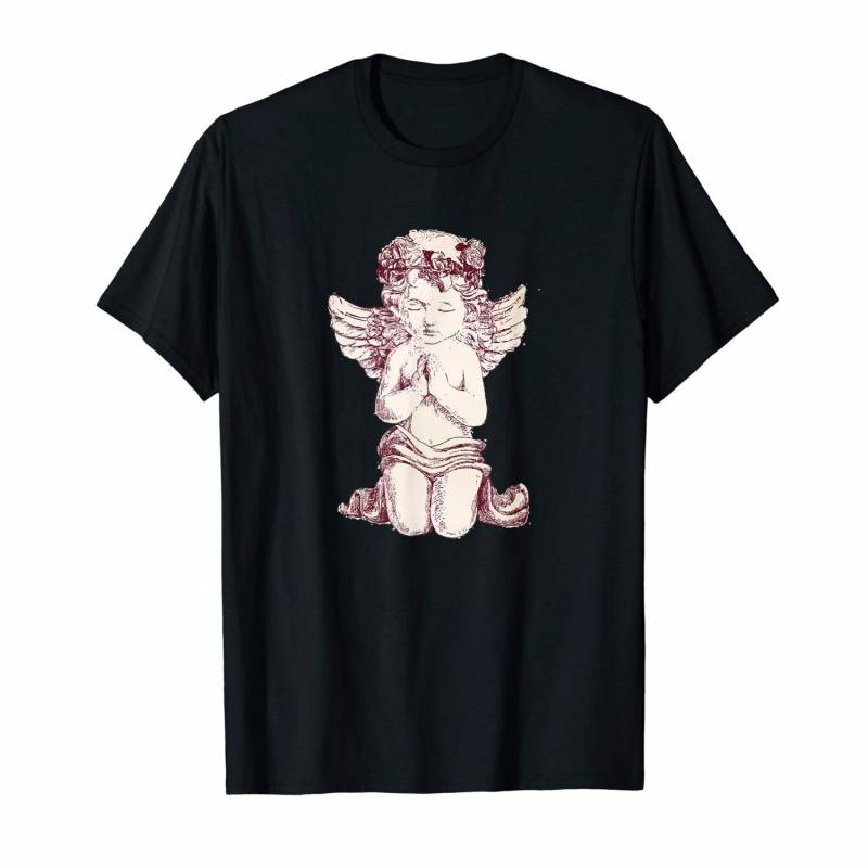 Praying Aesthetic Angel On Knees With Angel Wings T-shirt