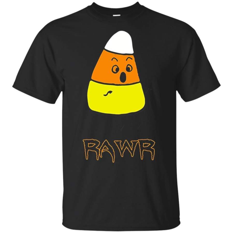 Candy Corn Scary Zombie Rawr T-shirt Halloween Costume