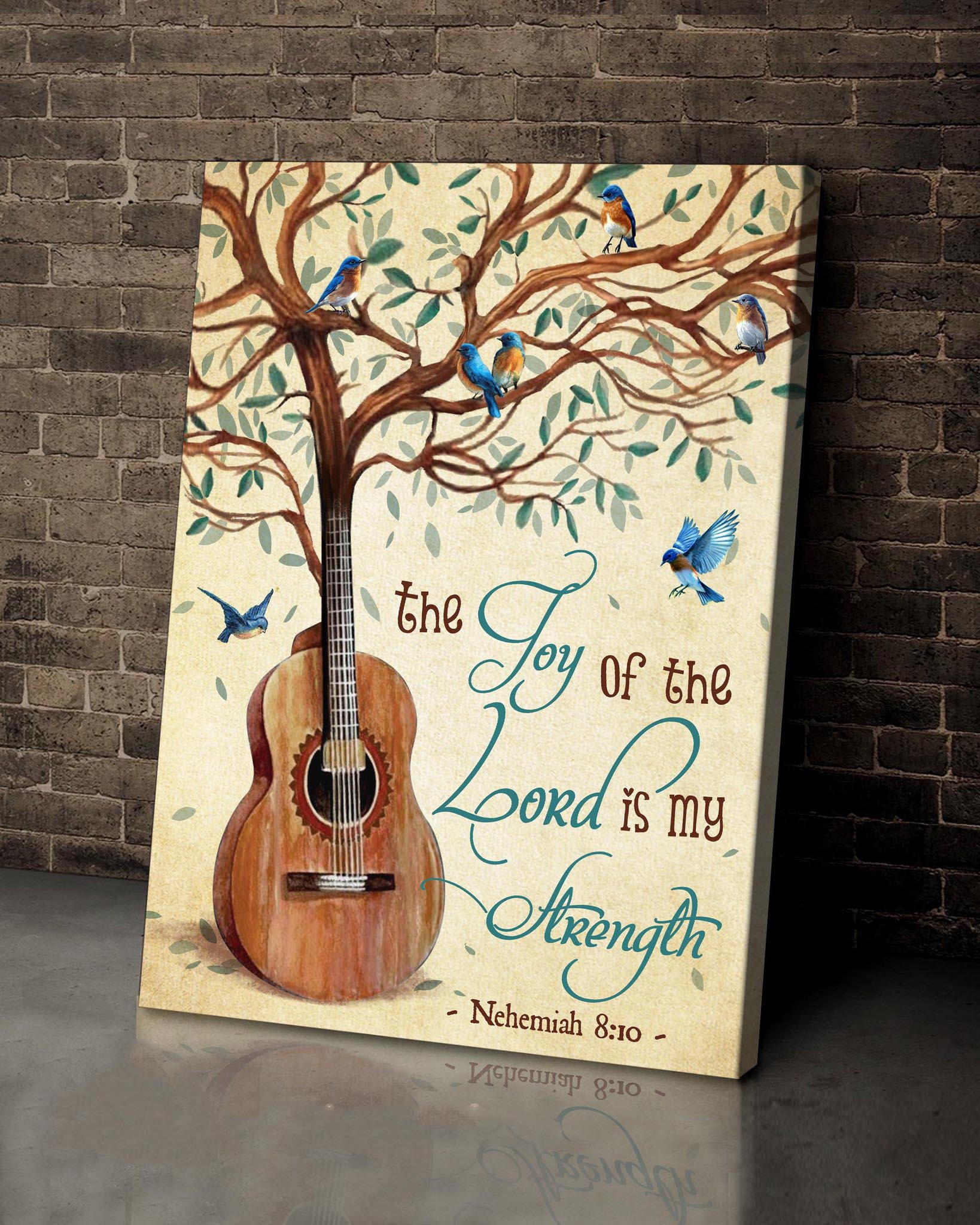 My Strength Guitar Song Bird Premium Canvas And Poster, Wall Decor ...