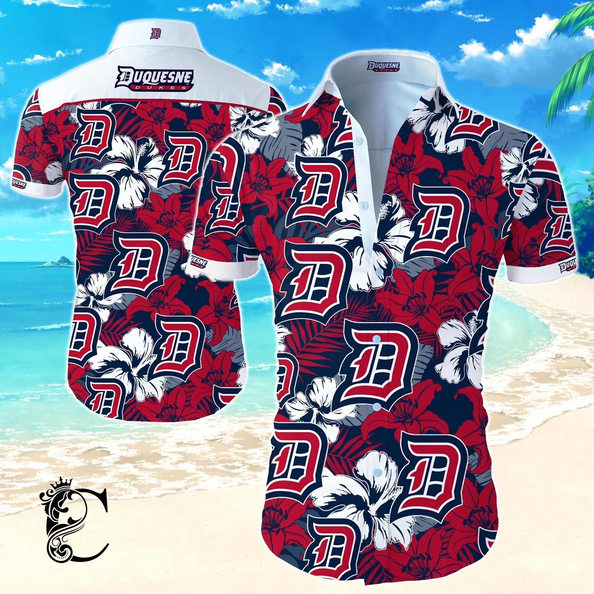 Beach Shirt Duquesne Dukes Hawaiian Shirt- Chillicothemall