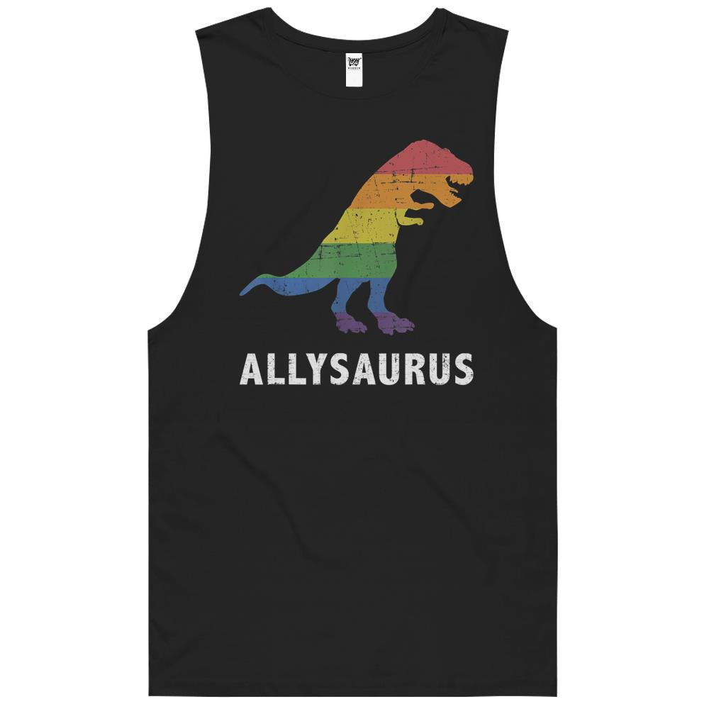 Allysaurus Dinosaur In Rainbow Flag For Ally Lgbt Pride T-Shirt Tank Top