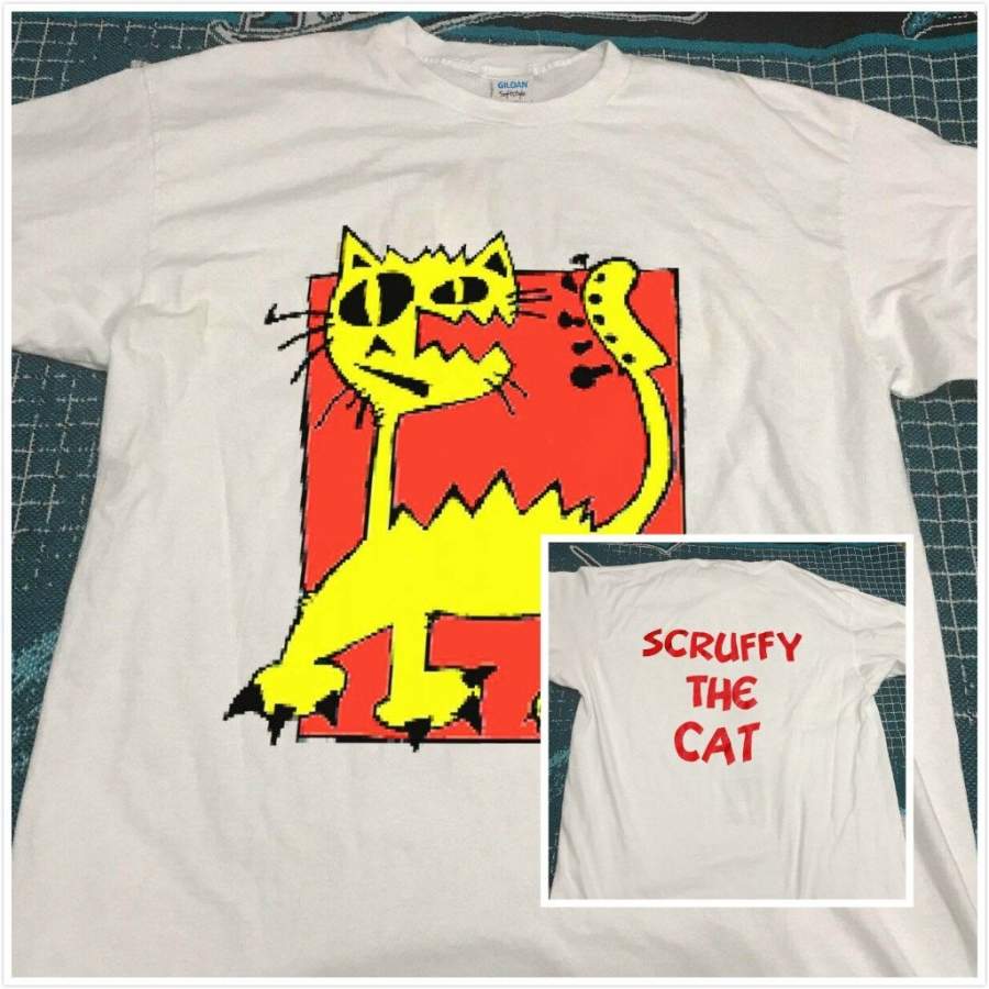 Reprint Not Tru Vintage 1980s scruffy the Cat Roots Rock Punk Shirt NEU Premium Cotton