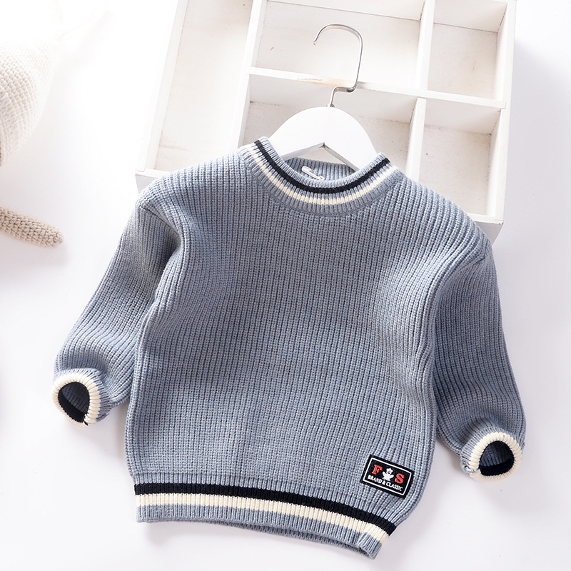 Autumn Winter 2022 Baby Boys Sweater Children knitted Clothes Kids Pullover Jumper Toddler Striped European American Style Boy alx