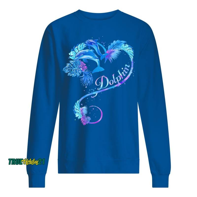 Dolphin Tropical Heart shirt Unisex Sweatshirt