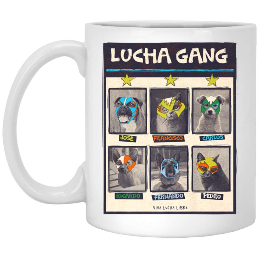 Lucha Libre Mexico Puppy Wrestling Mask Luchador Birthday 11oz  Mug