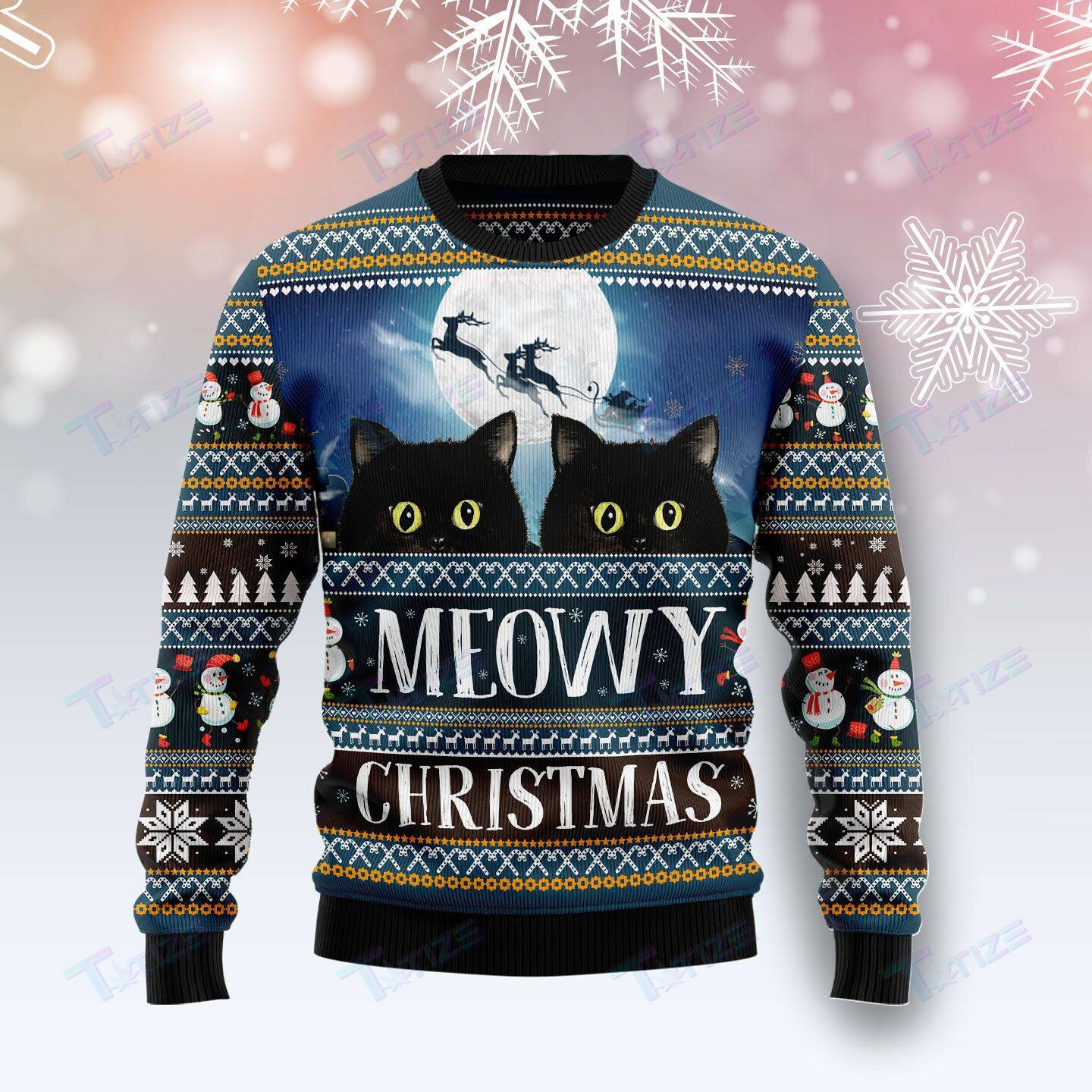 Black Cat Meowy Ugly Sweater