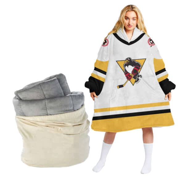 Ahl Wilkes-Barre/Scranton Penguins Personalized Oodie Blanket Hoodie Snuggie Hoodies For All Family