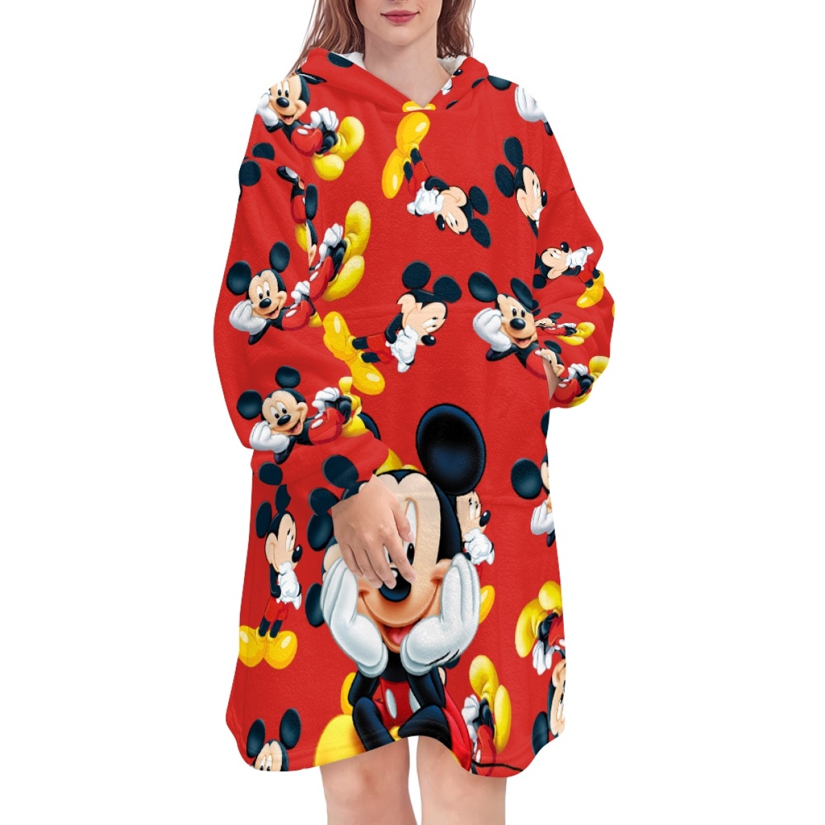 Creative Magic Mickey Mouse Design Hooded Blanket Pullover 3D Disney Brand Printed Sweatshirt Soft Comfortable Nap Blanket alx