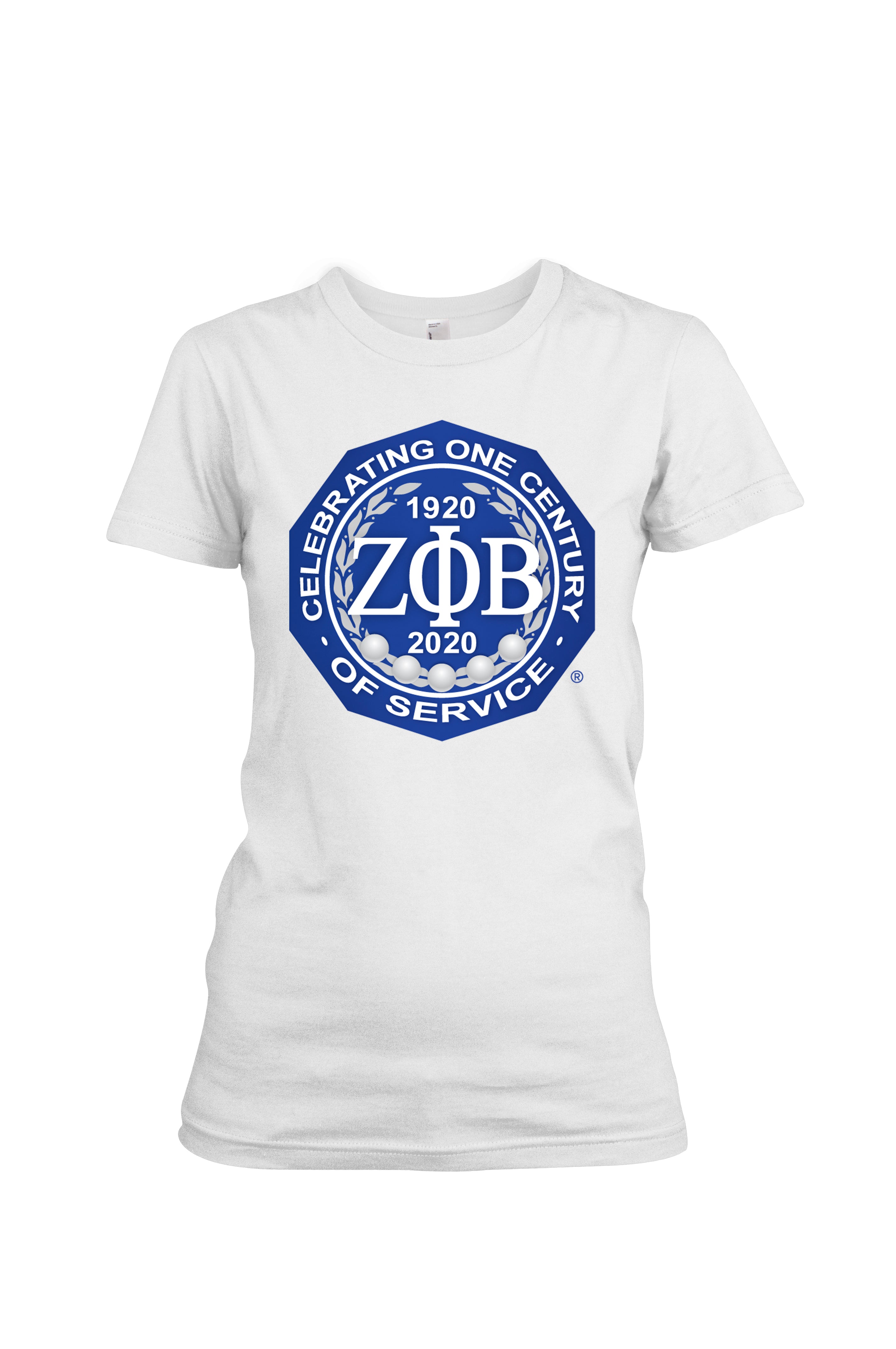 Zeta Phi Beta Centennial Badge T-Shirt (White)