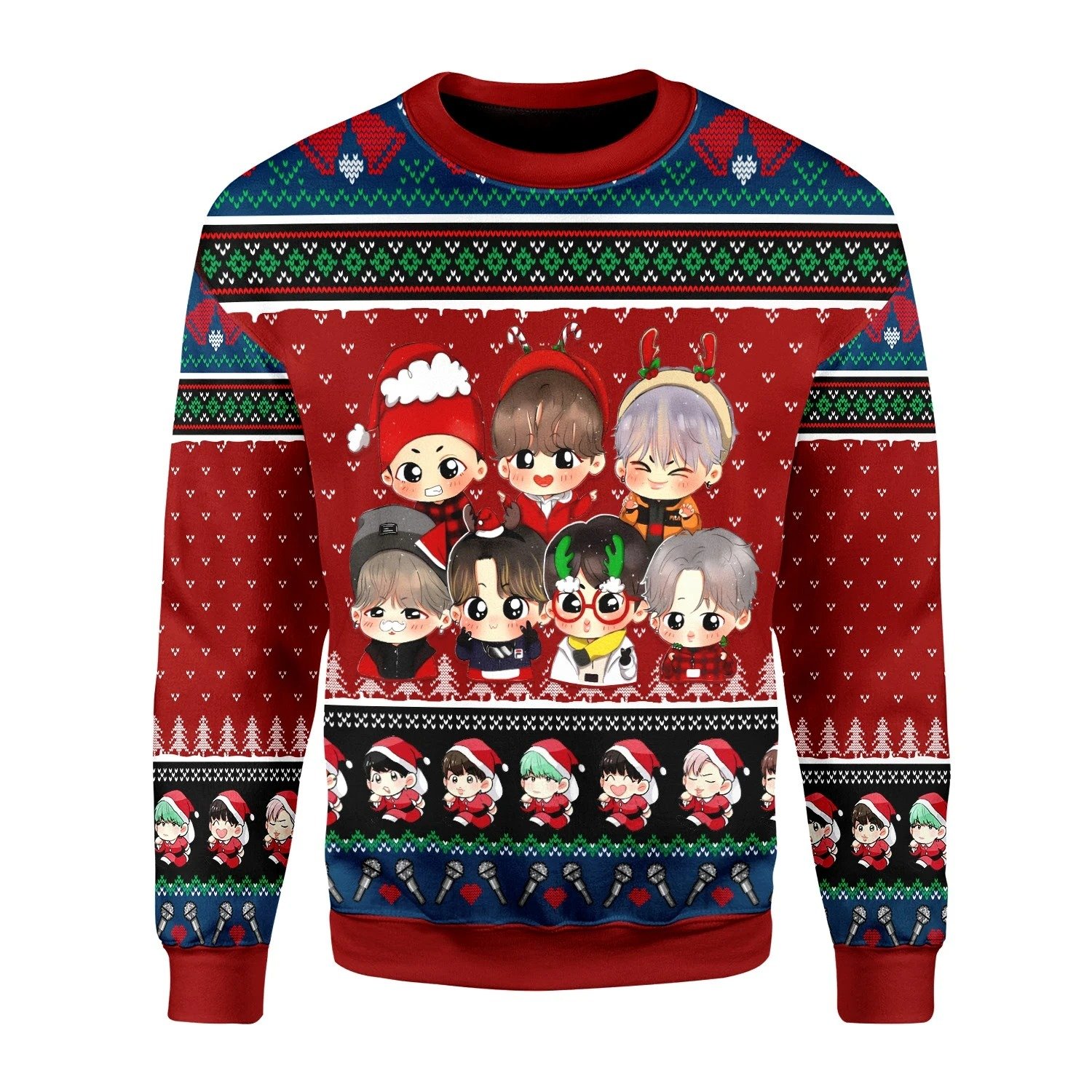 BTS Ugly Christmas Sweater | Unisex | Full Size | Adult | Colorful | US3740