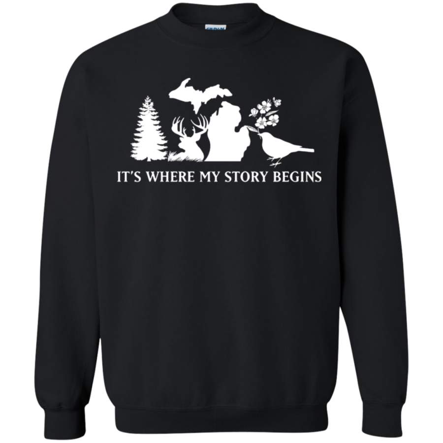 AGR Michigan It_s Where My Story Begins Sweatshirt