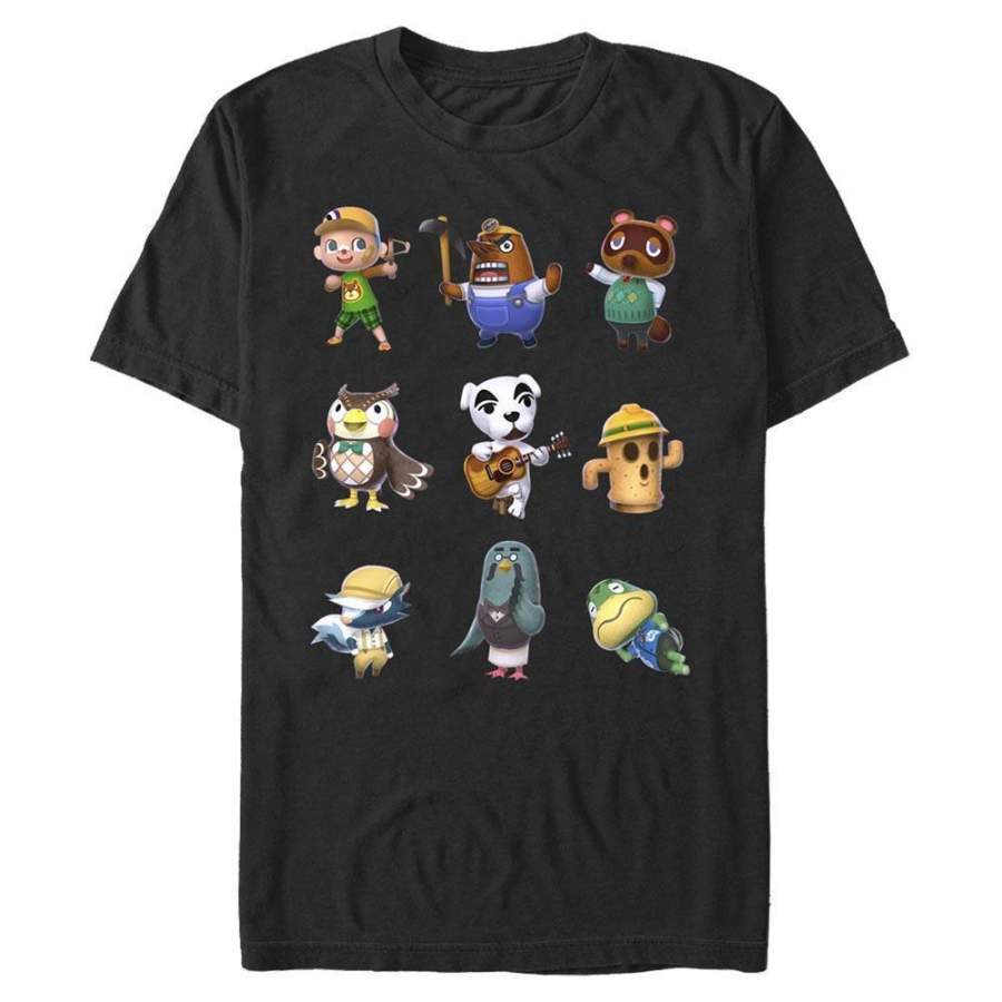 Town Folk – Animal Crossing Nintendo T-Shirt, Black