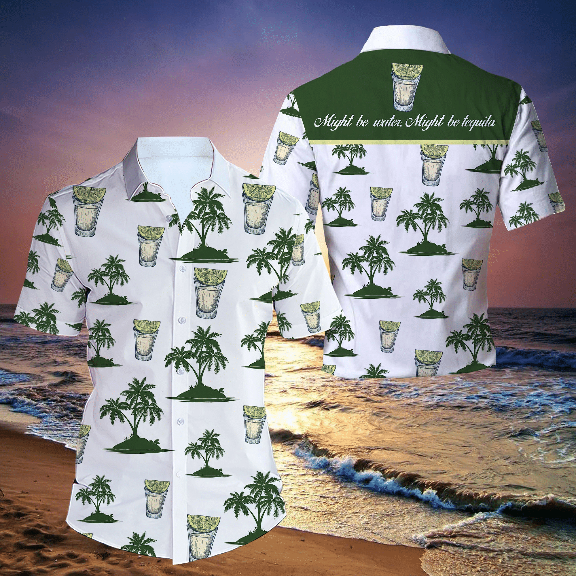 Might Be Water Tequila All Over Printed Hawaii Shirt Size S Ha20934