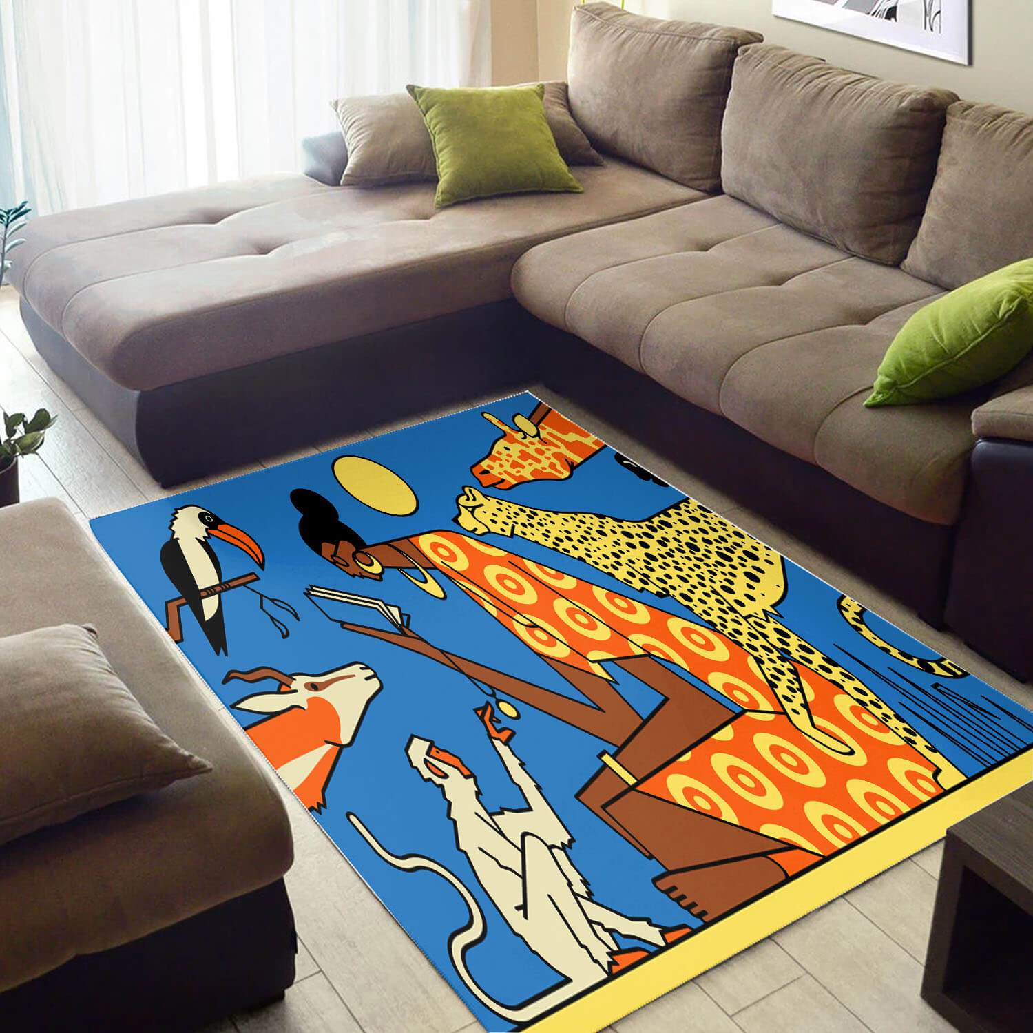 Beautiful African Style Rugs Fancy Afrocentric Melanin Afro Girl African Carpet African Inspired Home Decor WBG3744