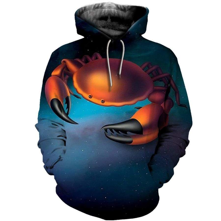 3D ALL OVER PRINTED CANCER ZODIAC HOODIE NTH160831