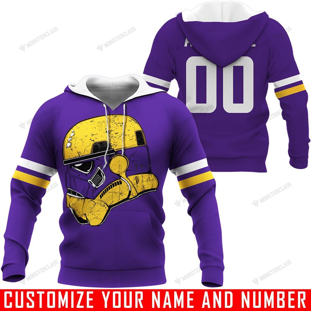 Minnesota Vikings – Trooper Helmet – CUSTOMIZE NAME AND NUMBER – HOT SALE 3D PRINTED – NOT IN STORE