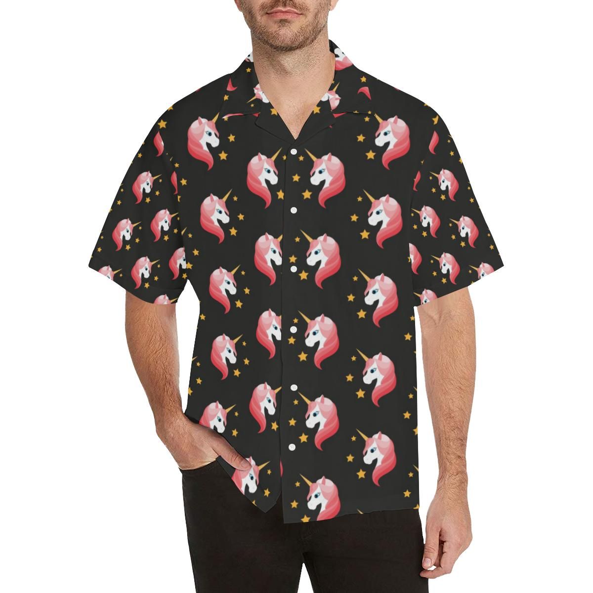 Unicorn Star Pattern Men’s All Over Print Hawaiian Shirt