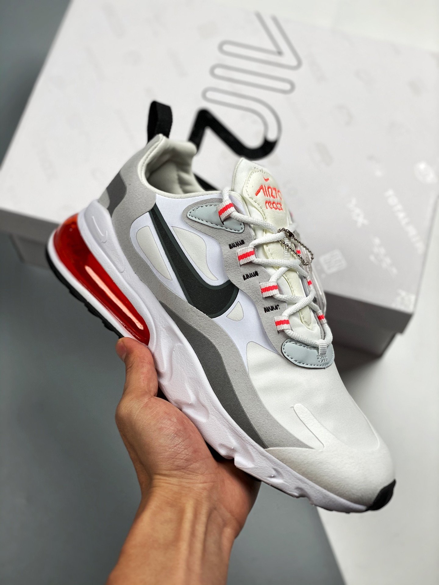 Nike Air Max 270 React White Flash Crimson CT1280-100 5339761