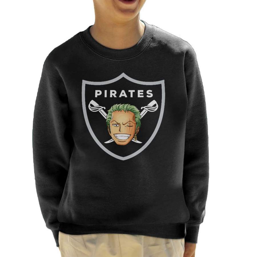 Roronoa Zoro Pirates Raiders Logo One Piece Kid’s Sweatshirt