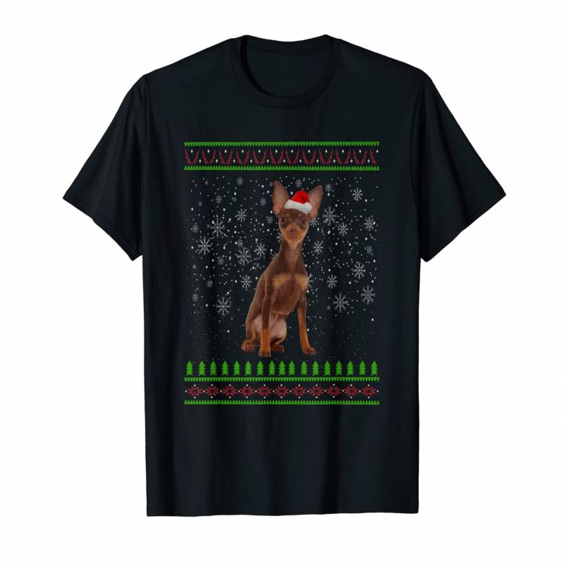 Ugly Christmas Miniature Pinscher Dog Xmas Merry Christmas T-shirt