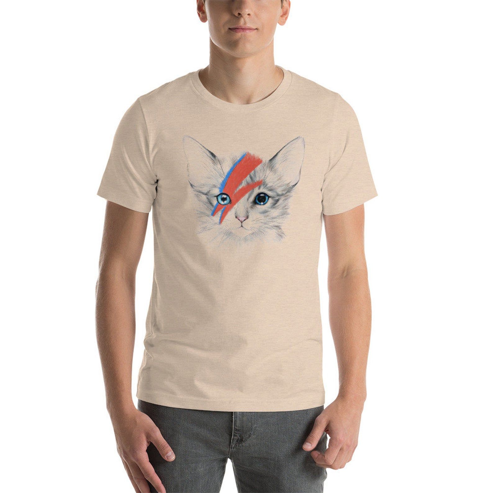 Cat Bowie Short-Sleeve Unisex T-Shirt Ziggy Stardust Kitten Tee Bowie Tee Bowie Shirt Ziggy Stardust Gift