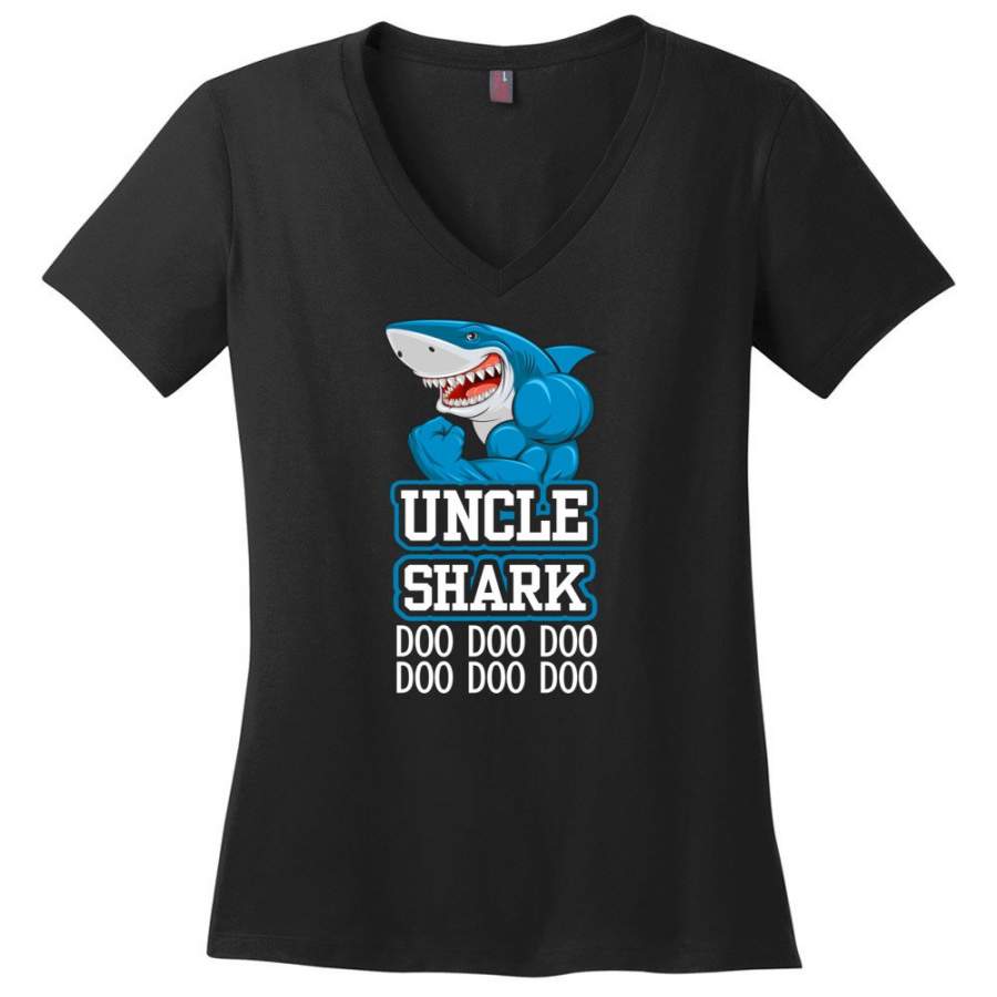 Uncle Shark Doo Doo Doo Doo Doo Doo – Ladies V-Neck