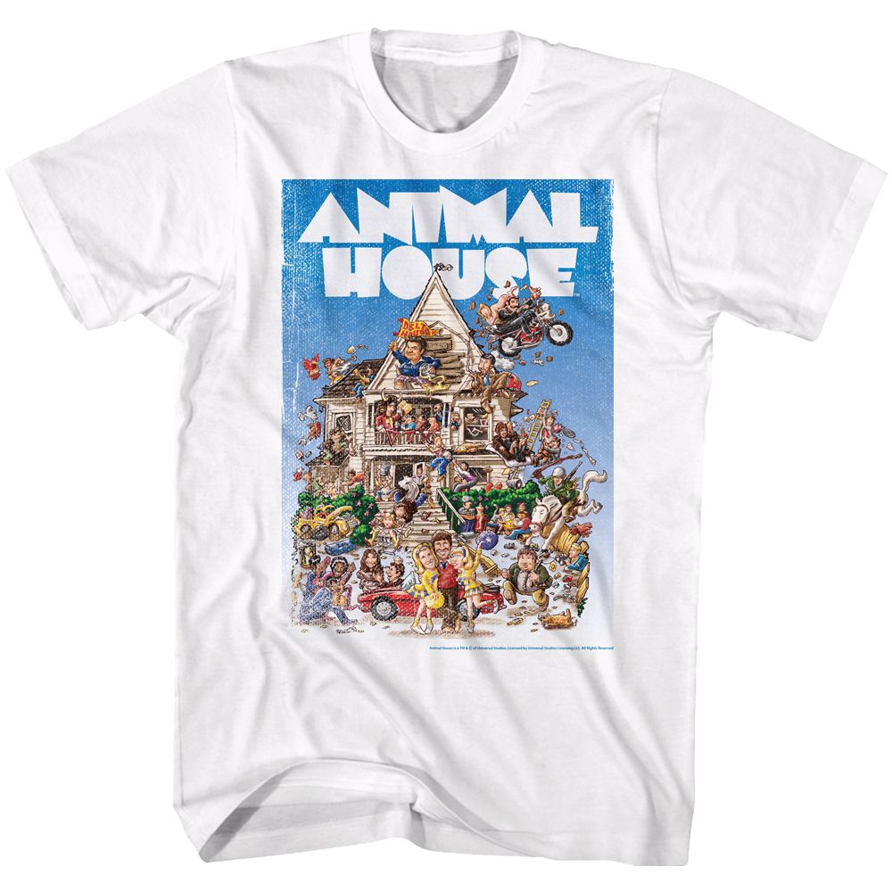 Animal House-Poster Time-White Adult S/S Tshirt