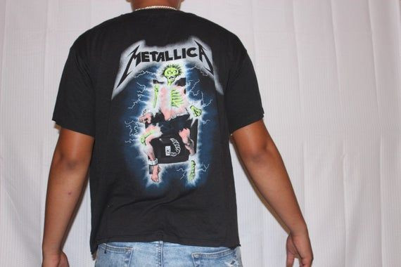 Metallica Vintage 1987 Metal Up Your Ass Black Shirt Love Art Usa