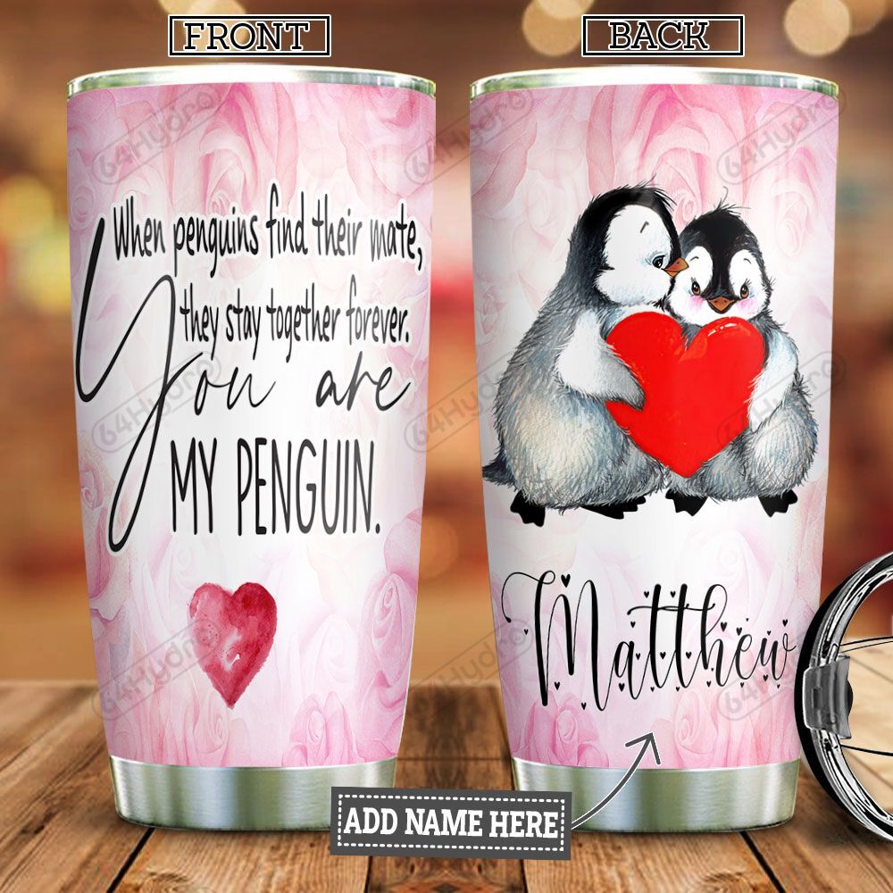 Penguin Couple Kd4 Personalized Taa2312008  Stainless Steel Tumbler Travel Customize Name, Text, Number, Image