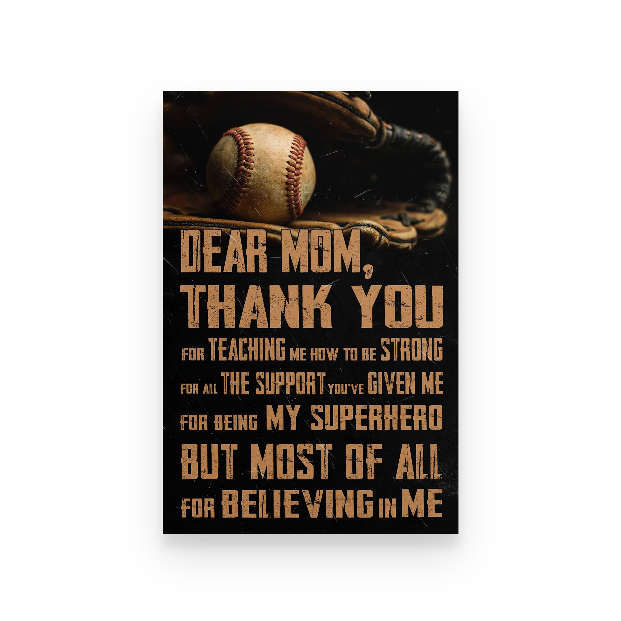 baseball poster dear mom thank you  for teaching