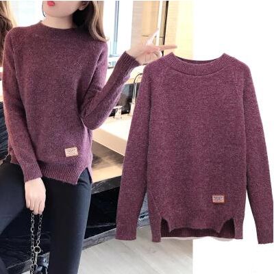 2018 Women Sweaters And Pullovers Autumn Winter Long Sleeve Pull Femme Solid Pullover Female Casual Knitted Sweater NS3996 alx