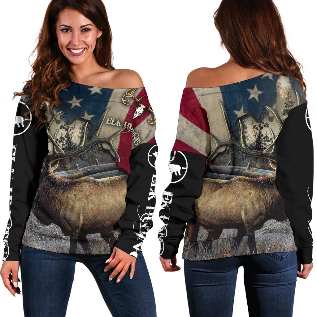 Beautiful Elk Art 3D Shoulder Sweater