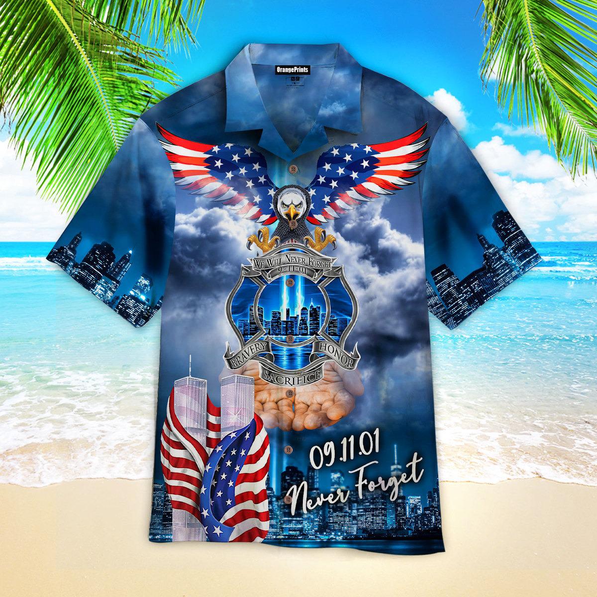 Patriotic Eagle Never Forget 911 Day Hawaii 21 Years Patriot Shirt Ha8765