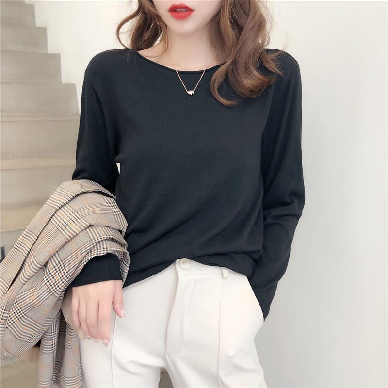 Women’s Round Neck Sweater Slim and Thin Top Long Sleeve Solid Color Knitwear 2022 Winter Women Sweater Wholesale кофта женская alx