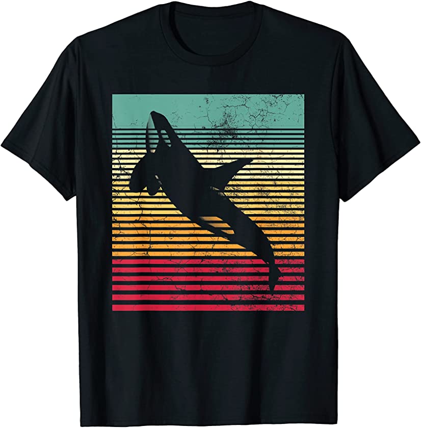 Whale Orca Retro Men Women Novelty Vintage Funny T-Shirt