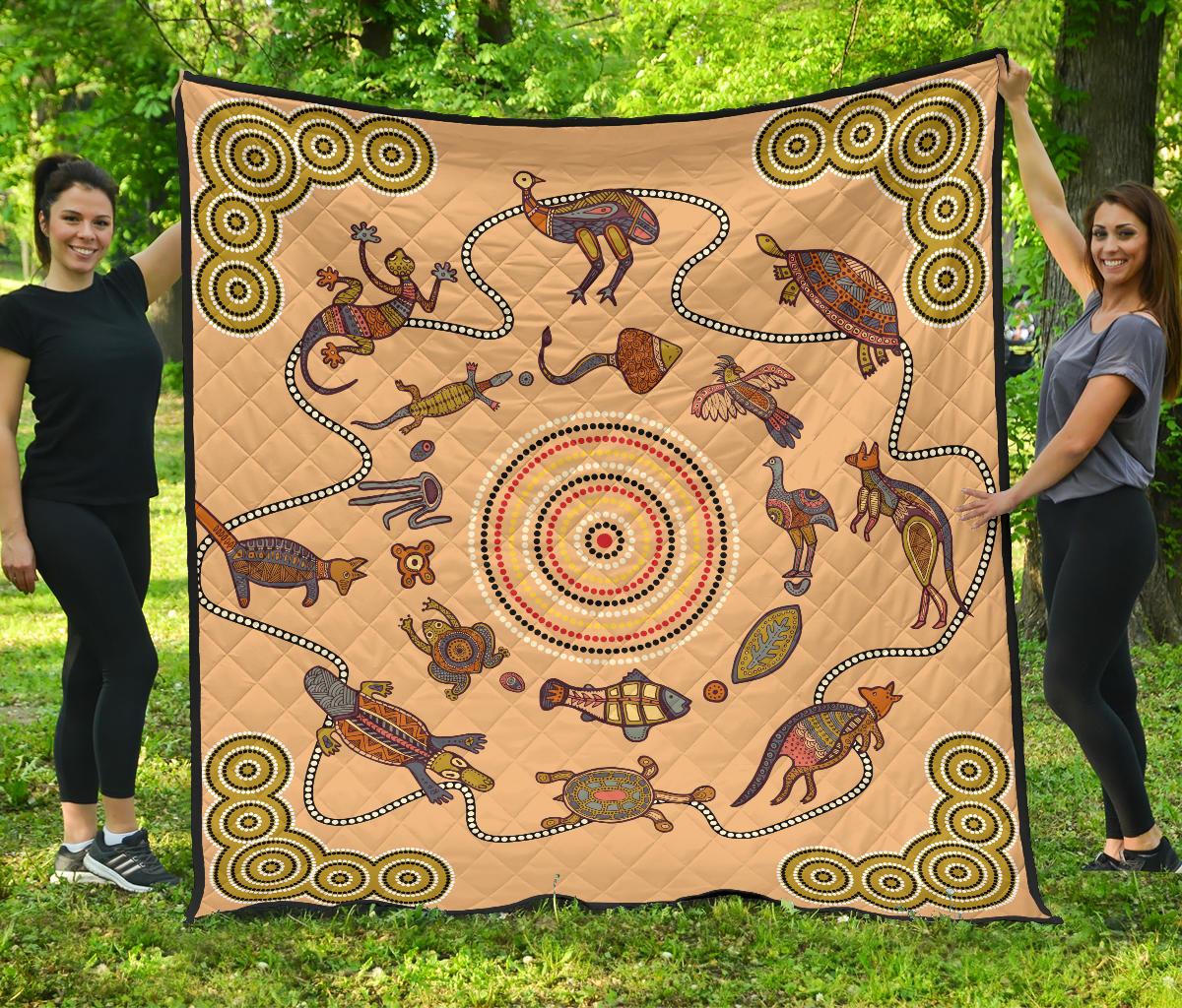 Premium Quilts – Australian Animals Coverlets Aboriginal Patterns