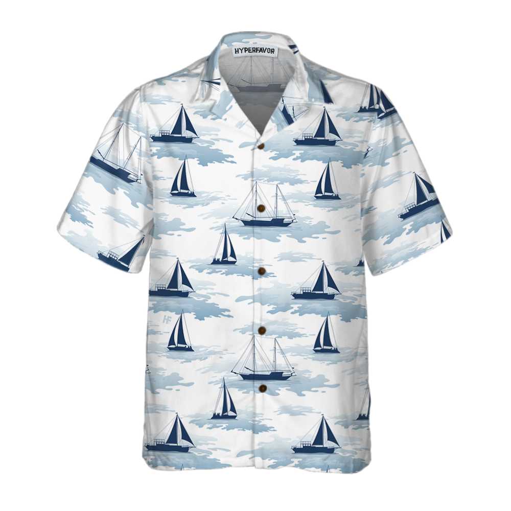 Sailboats Ships And Yachts Hawaii Short Sleeve Sailboat Unique Nautical Shirt Ha29124